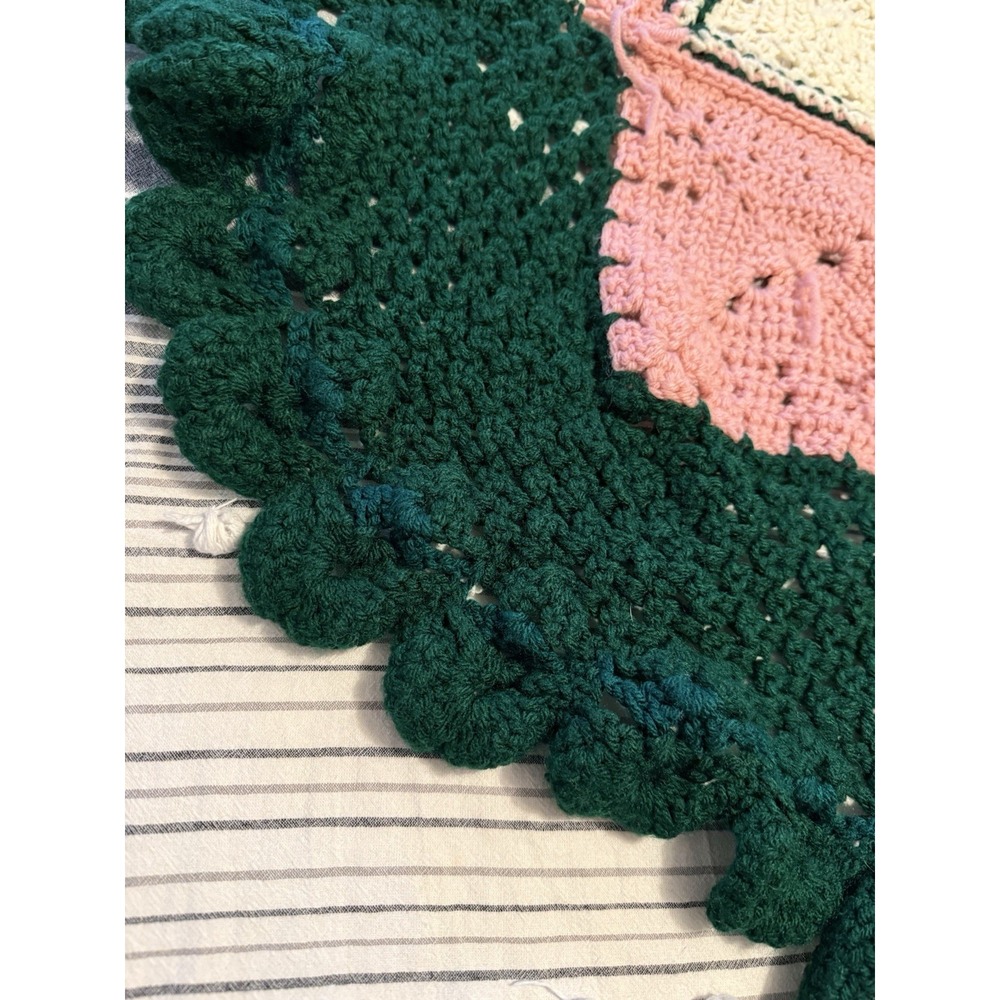 Vintage Large Crochet Prairie‎ Star Afghan Throw Multicolored 84"x84" Blanket - Picture 8 of 8